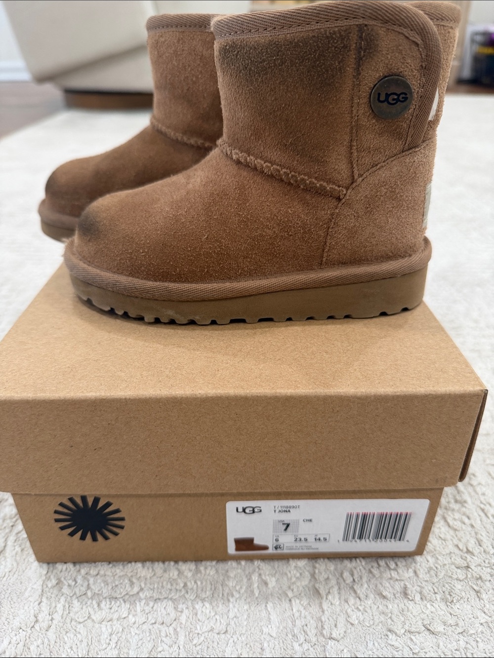 UGG Chestnut Suede Toddler Short Boots